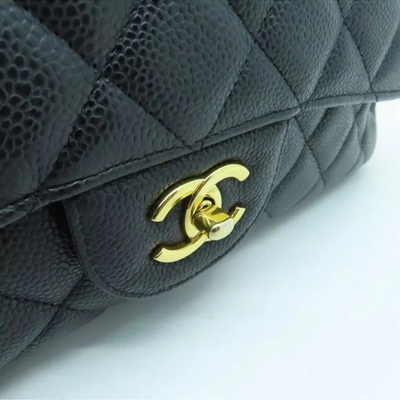 💎 GORGEOUS 💎 CHANEL CAVIAR FLAP DOUBLE CHAIN QUILTED JUMBO MAXI - Picture 5 of 16